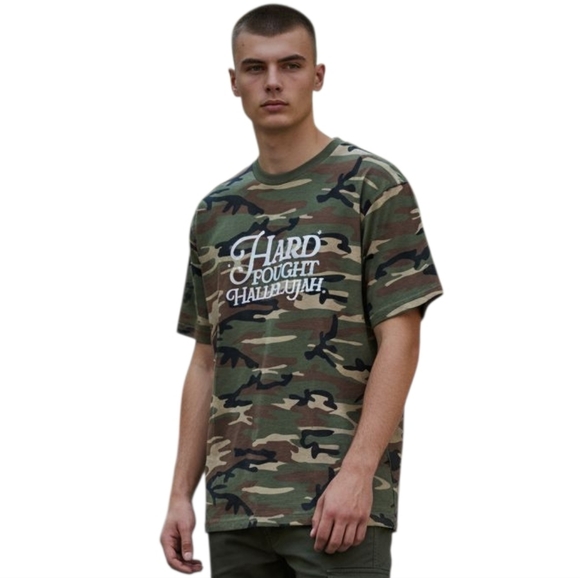 Hard Fought Hallelujah Camouflage Men's T-Shirt - Picture 5 of 5